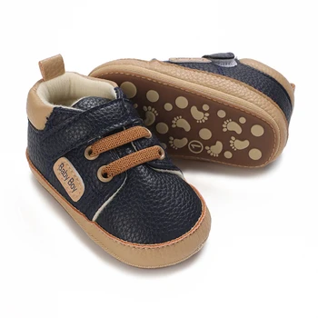 Обувки за новородено, обувки за момичета и момчета, Класически кожени обувки на гумена подметка, устойчива на плъзгане обувки за бебета, Първите проходилки, детски обувки за бебета