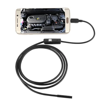 7 мм за Android ендоскоп Micro USB Мини камера Тръба за кола на инспекцията бороскоп 6 led Водоустойчива за смартфон PC
