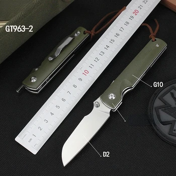 Висока твърдост GT-963 Открит Къмпинг Джобен Сгъваем Тактически Нож D2 Острието G10 Дръжка Ловни Ножове За Оцеляване EDC Инструменти