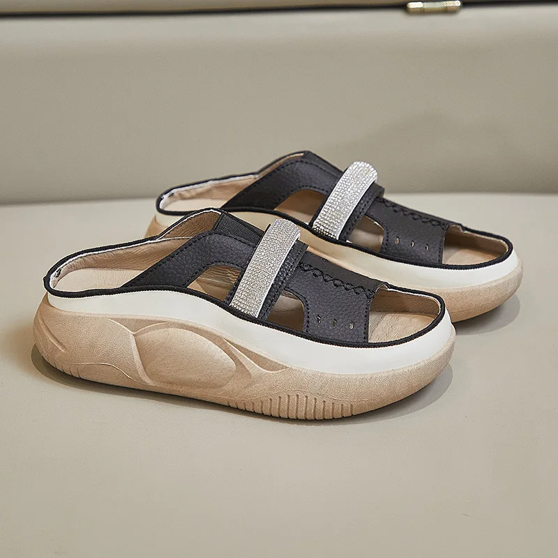 Летни нови дизайнерски обувки 2023, дамски ежедневни сандали на платформа в стил ретро, дамски модни плажни обувки - 5