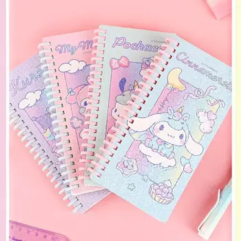 Kawaii Sanrio Аниме Рисунка Макара Седмичен План Книга Сладък Hello Kitty Cinnamoroll Преносим лаптоп Оригиналност Подарък за момичетата за Хелоуин